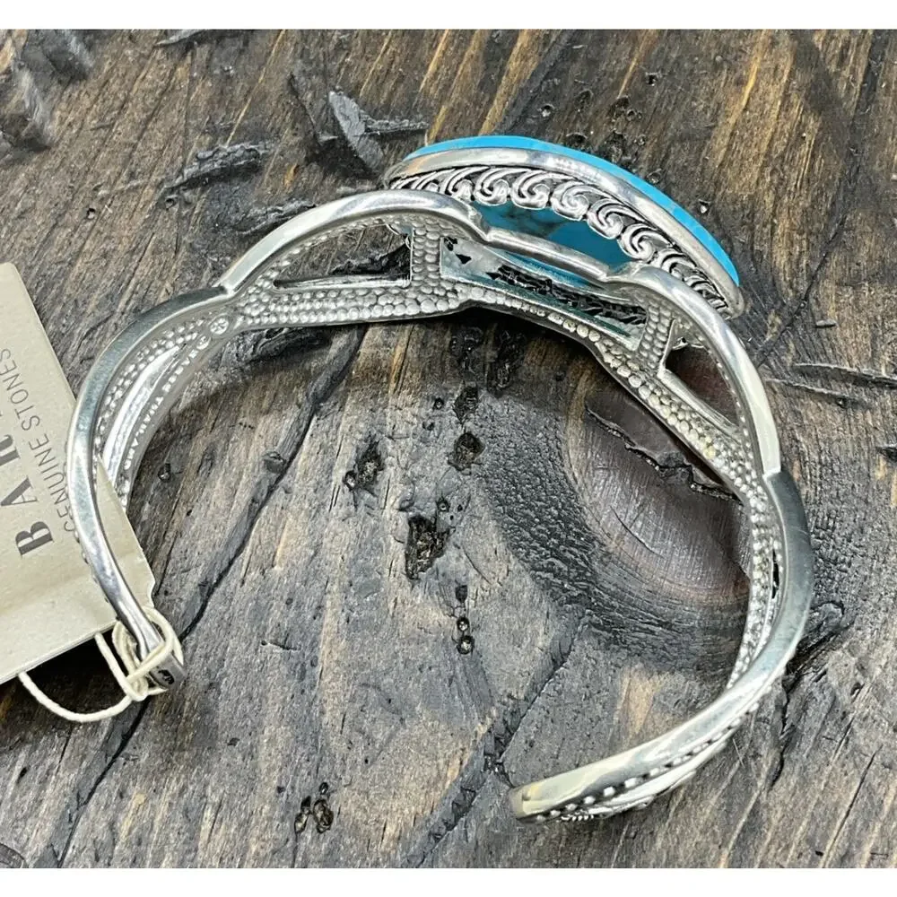 Barse Suguna Cuff Bracelet- Blue Howlite- Silver- NWT - Picture 6 of 7